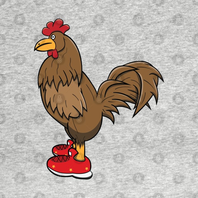 Brown Chicken With Shoes by Dad n Son Designs